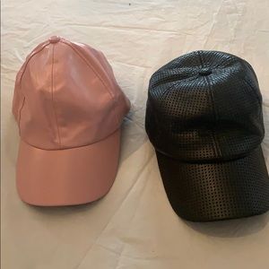 Two Leather like caps